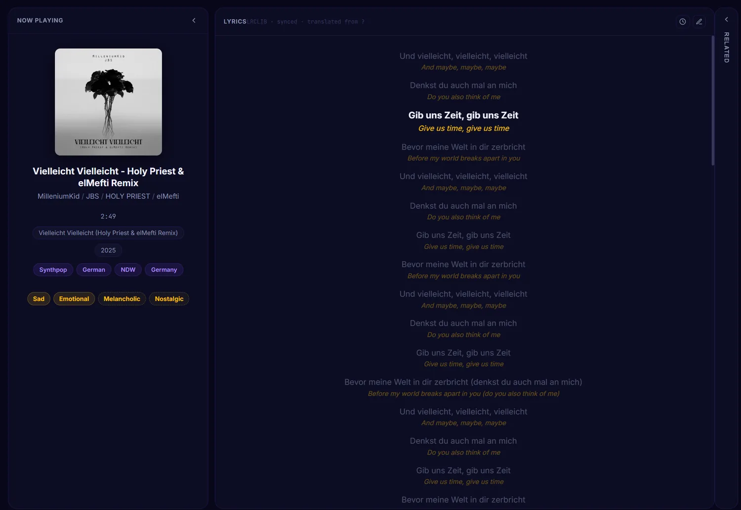 Colada — translations
